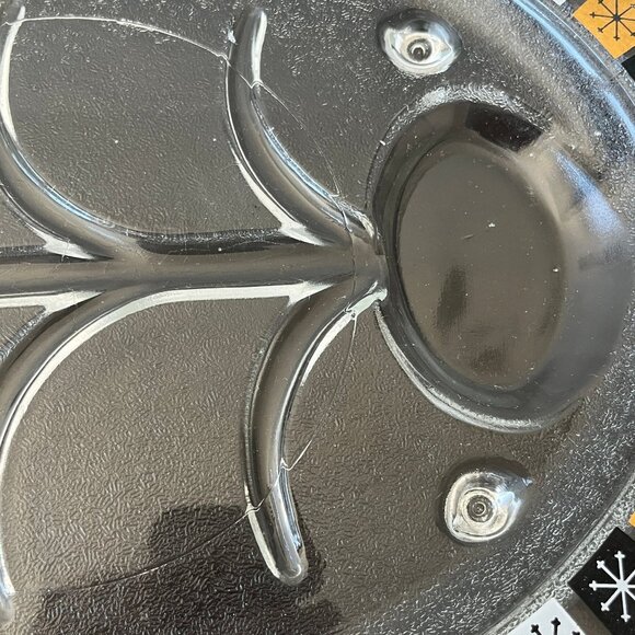 Vintage Glass Meat Platter // Atomic Snowflake Trim // Inland Glass Co. - Picture 3 of 7